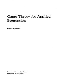 Game theory for applied ecomonists