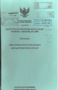 Salinan 
Organisasi dan Tata Kerja Departemen Keuangan