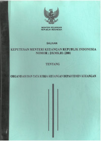 Salinan 
Organisasi dan Tata Kerja Keuangan Departemen Keuangan