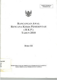 Rancangan awal rencana kerja pemerintah (rkp) tahun 2010