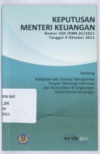 Keputusan Menteri Keuangan Nomor 330/KMK.01/2011 Tanggal 4 Oktober 2011