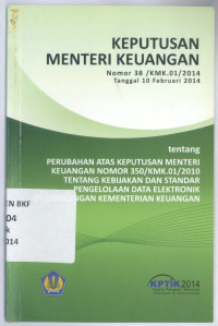 Keputusan Menteri Keuangan Nomo 38/KMK.01/2014 Tanggal 10 Februari 2014