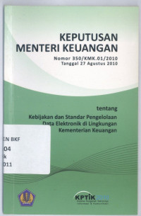 Keputusan Menteri Keuangan Nomor 350 /KMK.01/2010 Tanggal 27 Agustus 2010