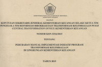 Salinan Keputusan Sekretaris Jenderal Kementerian Keuangan Selaku Ketua Tim Pengelola Tim Reformasi Birokrasi Dan Transformasi Kelembagaan Pusat