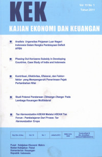 KEK Kajian Ekonomi Dan Keuangan Vol 15 No 1 Dan No 2 Tahun 2011