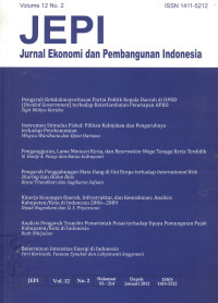 JEPI Jurnal Ekonomi dan Pembangunan Indonesia